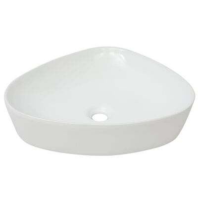 vidaXL Chiuvetă baie din ceramică, triunghiulară, 50,5x41x12 cm, alb