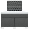 vidaXL Pat box spring cu saltea, gri &icirc;nchis, 120x190 cm, textil