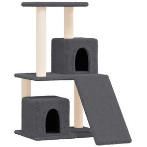 vidaXL Ansamblu pisici cu st&acirc;lpi din funie sisal, gri &icirc;nchis, 82 cm