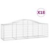 vidaXL Coșuri gabion arcuite 18 buc, 200x50x60/80 cm, fier galvanizat