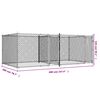 vidaXL Cușcă pentru câini cu uși, gri, 4x2x1,5 m, oțel galvanizat