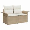 vidaXL Set de canapele pentru grădină cu pernă 7 pcs Bej Poli Rattan