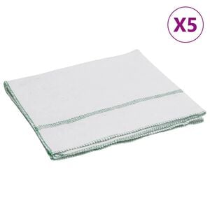 vidaXL Lavete de curățat, 5 buc., alb cu dungi verzi, 50x60 cm