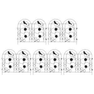 vidaXL Gard de Grădină Spalier Negru 308,5 x 54,5 x 0,3 cm