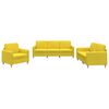 vidaXL Set de canapele cu perne, 3 piese, galben deschis, textil