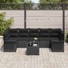 vidaXL Set de canapele pentru grădină cu pernă 8 pcs Negru poliratan