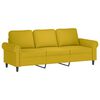 vidaXL Set de canapele cu perne, 3 piese, galben, catifea