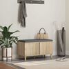 vidaXL Bancă pentru hol cu pernă cu ușă Stejar Sonoma 60 x 38 x 46 cm
