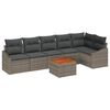 vidaXL Set de canapele pentru grădină cu pernă 7 pcs Gri poliratan