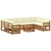 vidaXL Set de canapele de exterior 10 buc. Natural și Crem