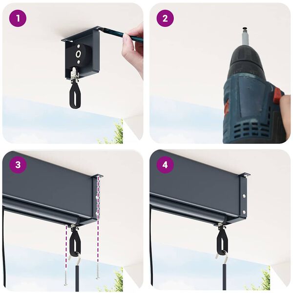 vidaXL Jaluzea tip rulou de exterior, albastru și alb, 160 x 250 cm