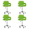 vidaXL Scaune de sufragerie pivotante 4 buc. piele artificială verde