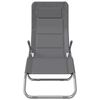 vidaXL Șezlong pliant, 2 buc. gri textilenă/oțel vopsit electrostatic