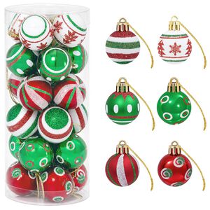 vidaXL Set de globuri de Crăciun 72 buc. Roșu, alb și verde &Oslash; 3 cm