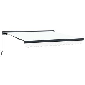 vidaXL Copertină retractabilă Alb 300 x 250 cm P&acirc;nză și Aluminiu