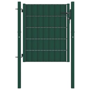 vidaXL Poartă de gard din PVC și oțel, verde, 100x81 cm