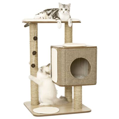 Jack and Vanilla Casă de joacă pentru pisici Molly, maro, 56x56x86 cm