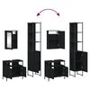 vidaXL Set mobilier de baie, 3 piese, negru, lemn compozit