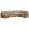 vidaXL Set de canapele de exterior 8 buc. Natural și gri deschis