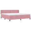 vidaXL Pat cu arcuri cu saltea cu headboard Roz 200 x 200 cm Catifea