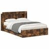 vidaXL Cadru de pat cu depozitare Stejar fumuriu 135 x 190 cm
