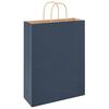 vidaXL Pungi de h&acirc;rtie 50 buc cu m&acirc;nere Albastru 32x12x42 cm