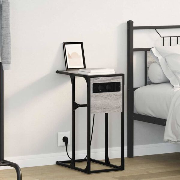 vidaXL Dulap de noapte Gri Sonoma 41,5 x 26 x 60,5 cm Lemn compozit