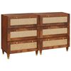 vidaXL Set de bufet 2 buc. 60 x 33,5 x 75 cm Lemn de mango solid Maro
