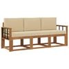 vidaXL Set de canapele de exterior 3 buc. Natural și Bej