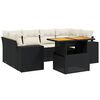 vidaXL Set canapele de grădină cu perne, 7 piese, negru, poliratan
