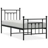 vidaXL Cadru pat metalic cu tăblii de cap/picioare, negru, 75x190 cm
