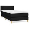 vidaXL Pat box spring cu saltea, negru, 90x200 cm, textil