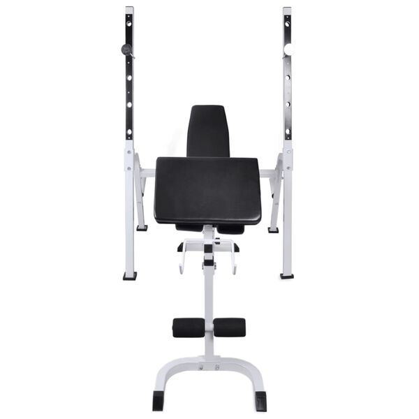 vidaXL Bancă fitness cu rastel greutăți, set de haltere/gantere, 90 kg