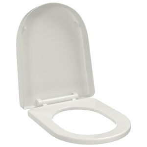 vidaXL Capac WC cu &icirc;nchidere silențioasă, alb, pătrat