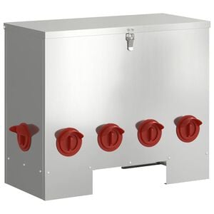 vidaXL Feeder pentru pui Argintiu 60,5 x 29 x 51 cm Oțel Galvanizat