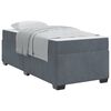 vidaXL Cadru de pat cu saltea Gri &icirc;nchis 100 x 200 cm țesătură
