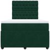 vidaXL Pat box spring cu saltea, verde &icirc;nchis, 120x200 cm, catifea
