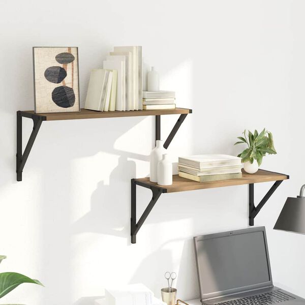 vidaXL Șemele de perete 2 pcs Stejar Artizanal 60 x 25 x 25,5 cm