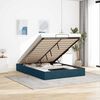 vidaXL Cadru pat otoman fără saltea Albastru &icirc;nchis 140x190 cm catifea