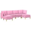 vidaXL Set de mobilier pentru living cu pernă 6 pcs Roz Țesătură