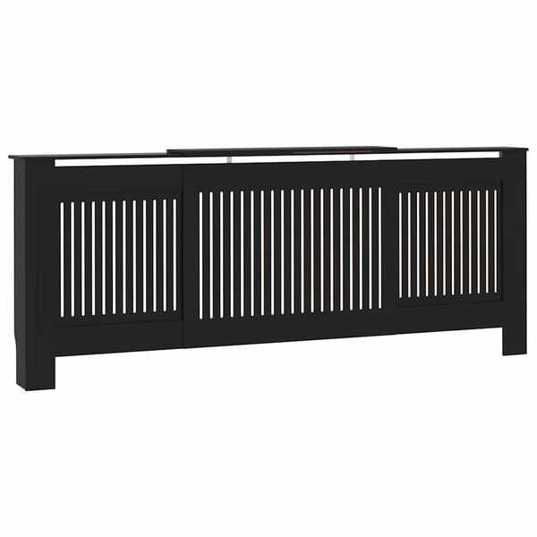 vidaXL Mască pentru calorifer, negru, 205 cm, MDF