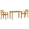 vidaXL Set de masă pentru grădină 3 buc. Maro Lemn Solid de Acacia