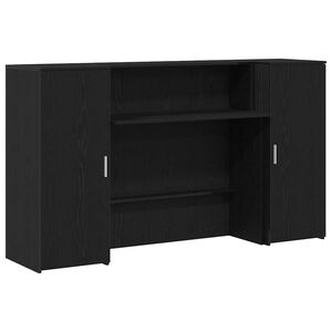 vidaXL Birou de recepție din stejar negru 180x50x103,5 cm, lemn stratificat