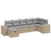 vidaXL Set canapele de grădină, 7 piese, cu perne, bej, poliratan