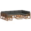 vidaXL Set de canapele de exterior 10 buc. Natural și Antracit