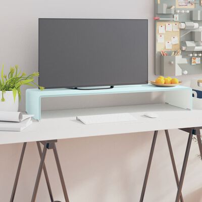 vidaXL Stativ TV/Suport monitor, sticlă, verde, 90 x 30 x 13 cm