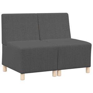vidaXL Unitate Sofa Modulară Fără Brațe 2 buc. Gri &icirc;nchis