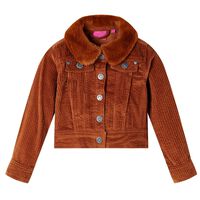 Jachetă pentru copii din velur, coniac, 92