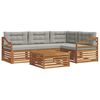 vidaXL Set de canapele de exterior 5 buc. Gri natural și deschis