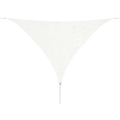 vidaXL Pânză parasolar HDPE, triunghiulară, 5x5x5 m, alb